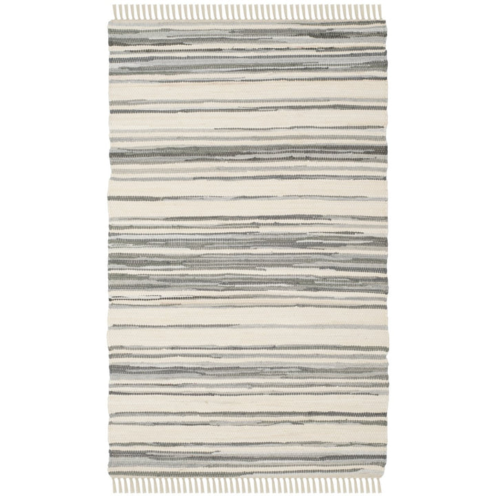 SAFAVIEH Rag Rug RAR126A Handwoven Ivory / Grey Rug Image 1