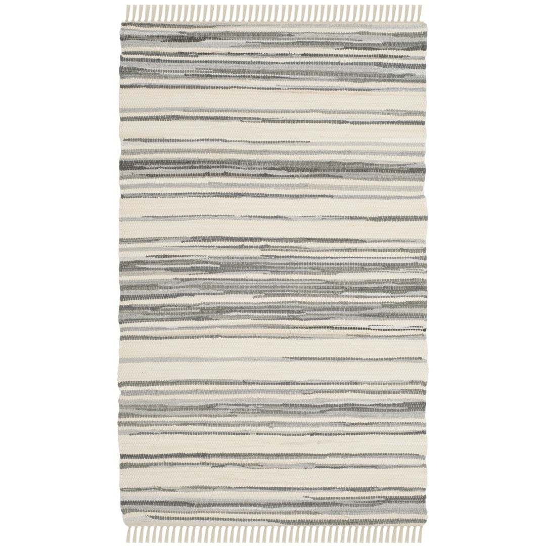 SAFAVIEH Rag Rug RAR126A Handwoven Ivory / Grey Rug Image 4