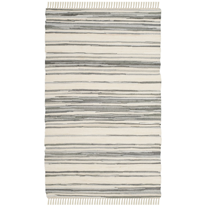 SAFAVIEH Rag Rug RAR126A Handwoven Ivory / Grey Rug Image 4