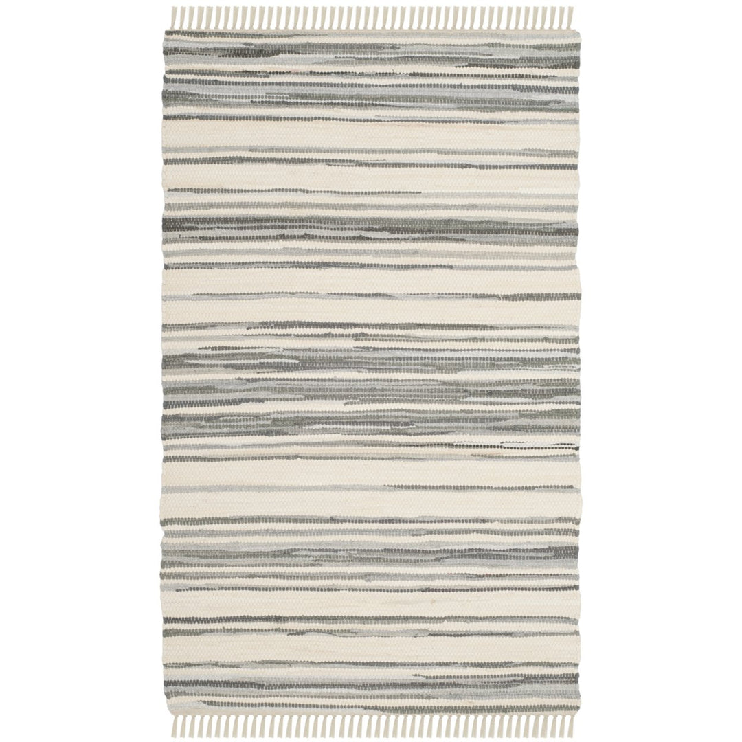 SAFAVIEH Rag Rug RAR126A Handwoven Ivory / Grey Rug Image 1