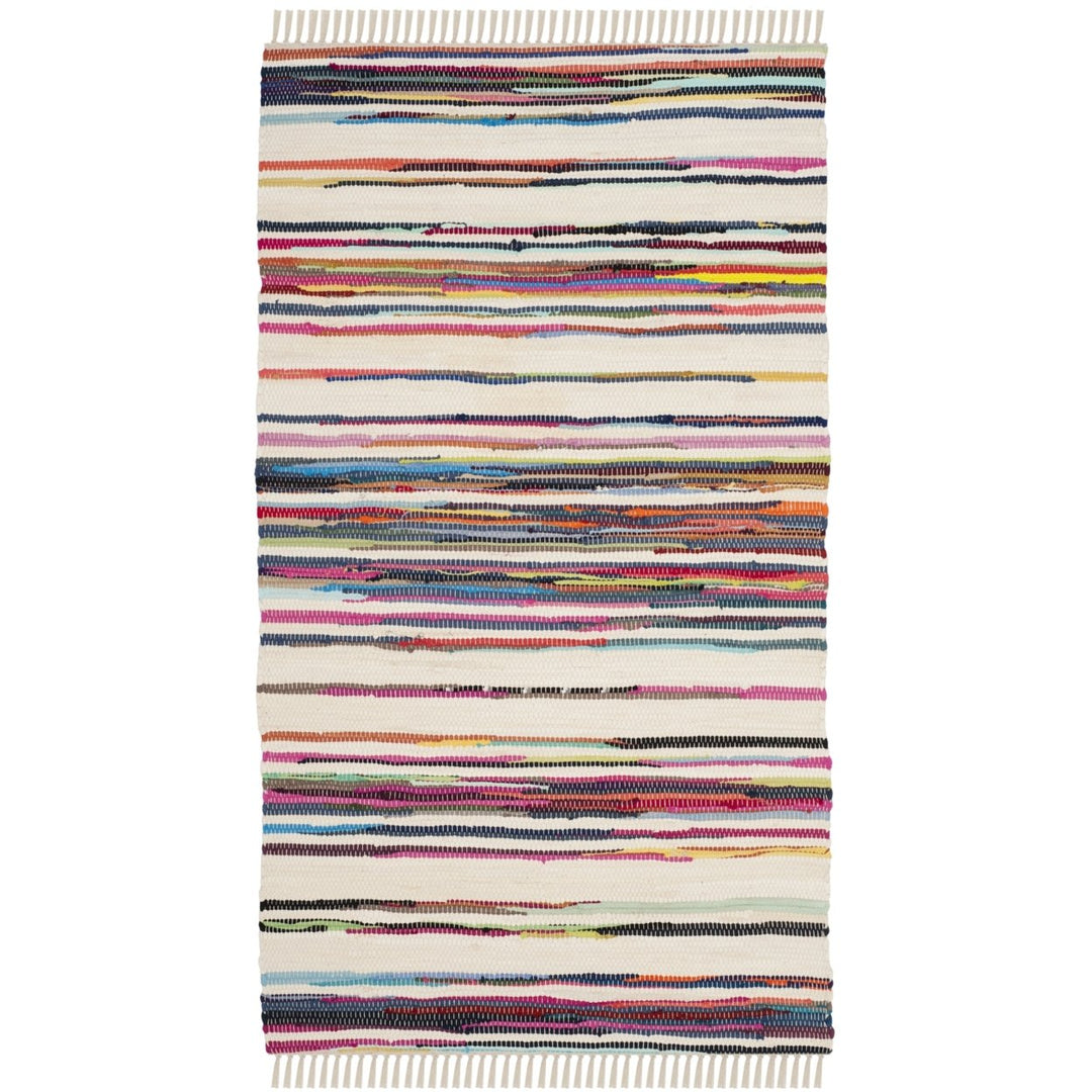 SAFAVIEH Rag Rug RAR126G Handwoven Ivory / Multi Rug Image 1