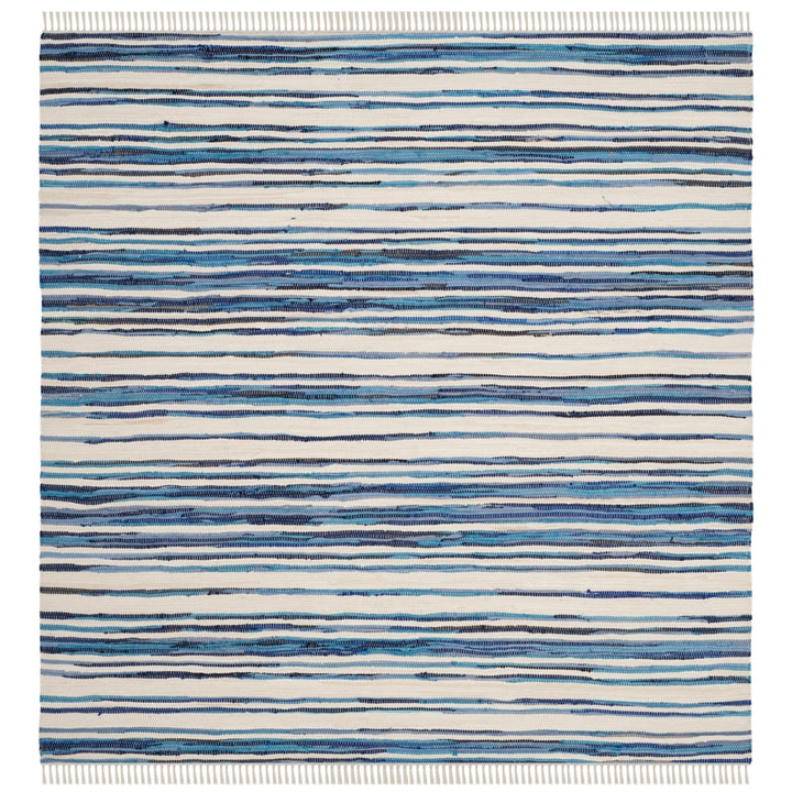 SAFAVIEH Rag Rug RAR126B Handwoven Ivory / Blue Rug Image 8