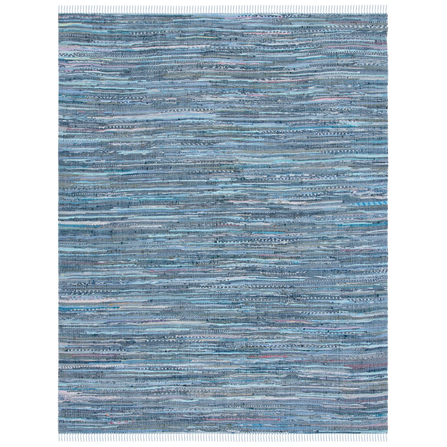 SAFAVIEH Rag Rug RAR127B Handwoven Blue / Multi Rug Image 1