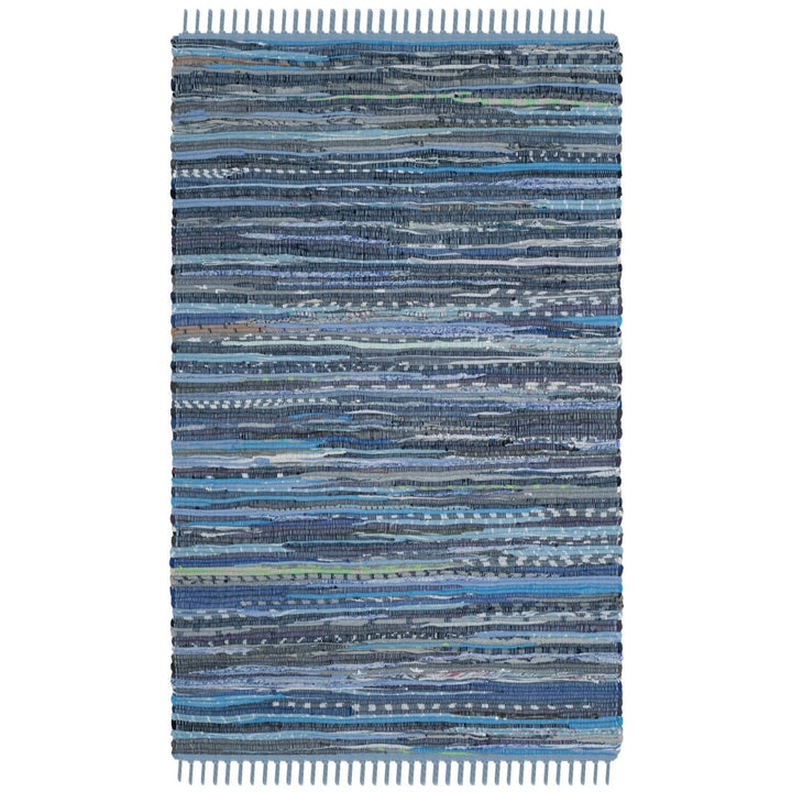 SAFAVIEH Rag Rug RAR127B Handwoven Blue / Multi Rug Image 2