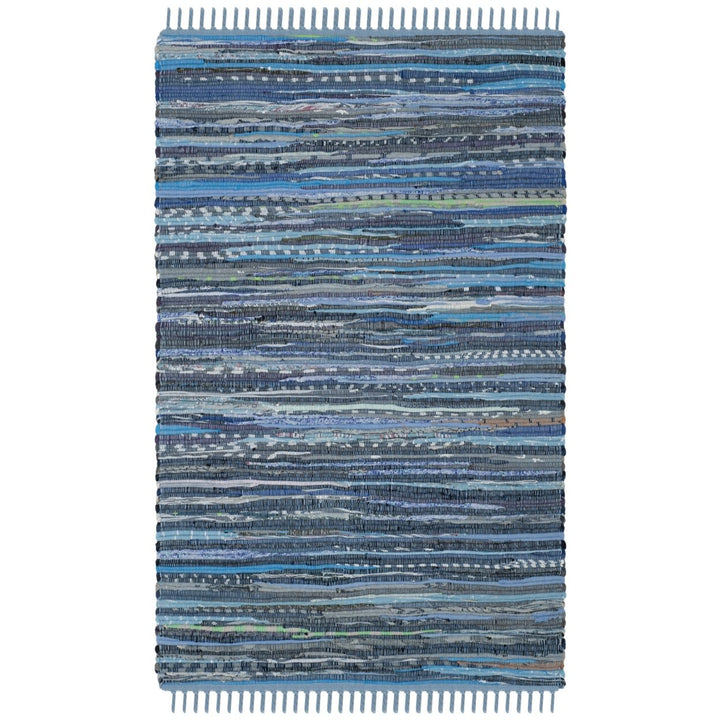 SAFAVIEH Rag Rug RAR127B Handwoven Blue / Multi Rug Image 4