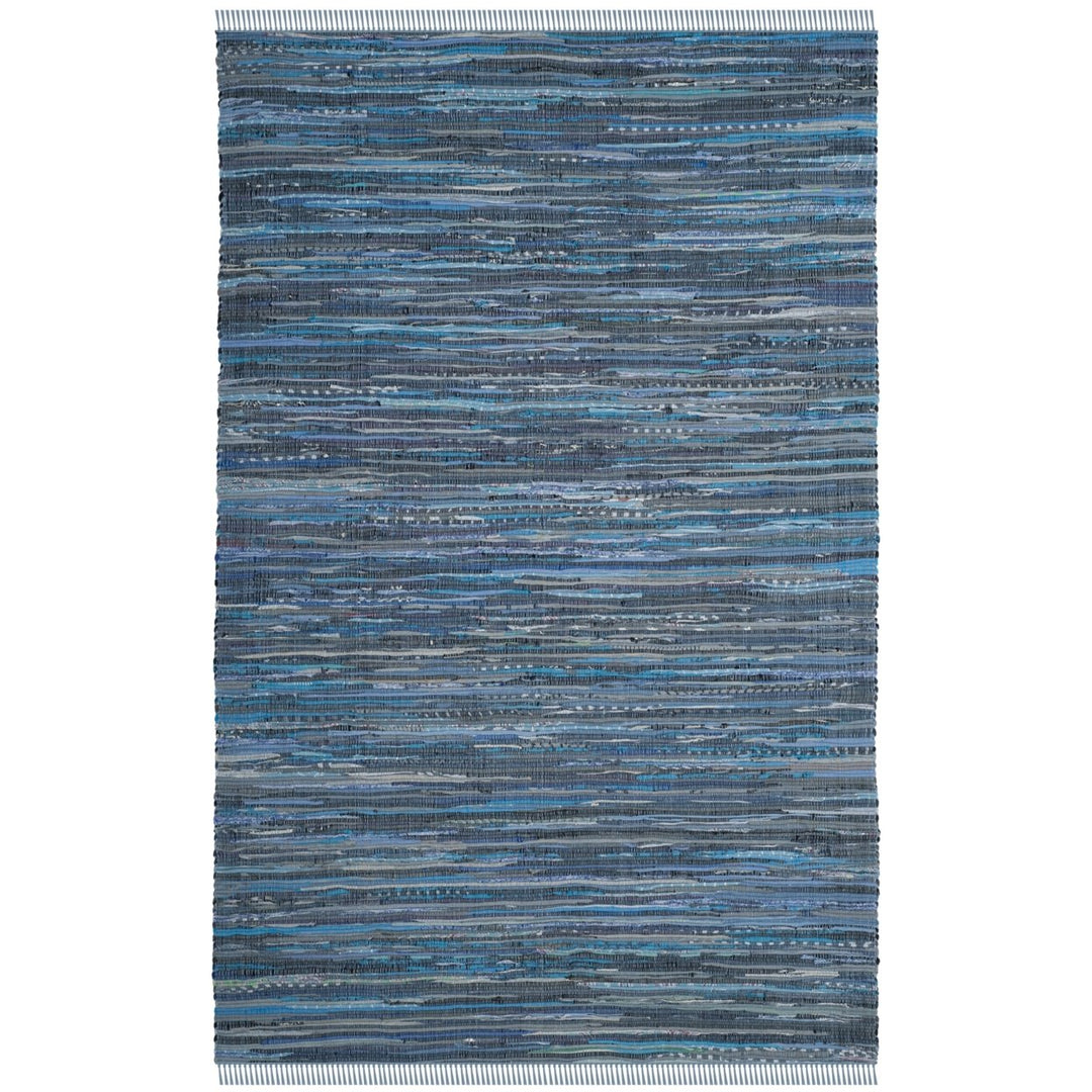 SAFAVIEH Rag Rug RAR127B Handwoven Blue / Multi Rug Image 5