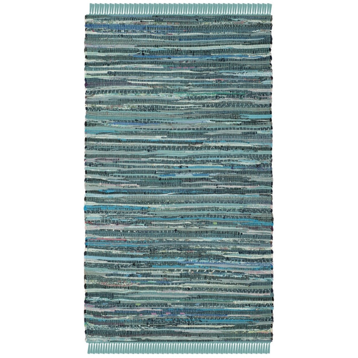 SAFAVIEH Rag Rug RAR127C Handwoven Turquoise / Multi Rug Image 4