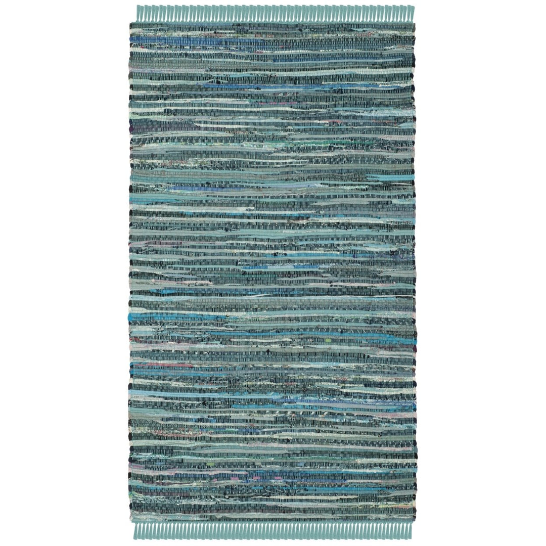 SAFAVIEH Rag Rug RAR127C Handwoven Turquoise / Multi Rug Image 1