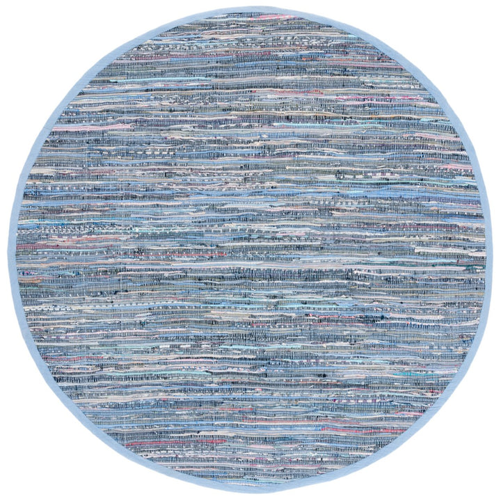 SAFAVIEH Rag Rug RAR127B Handwoven Blue / Multi Rug Image 1