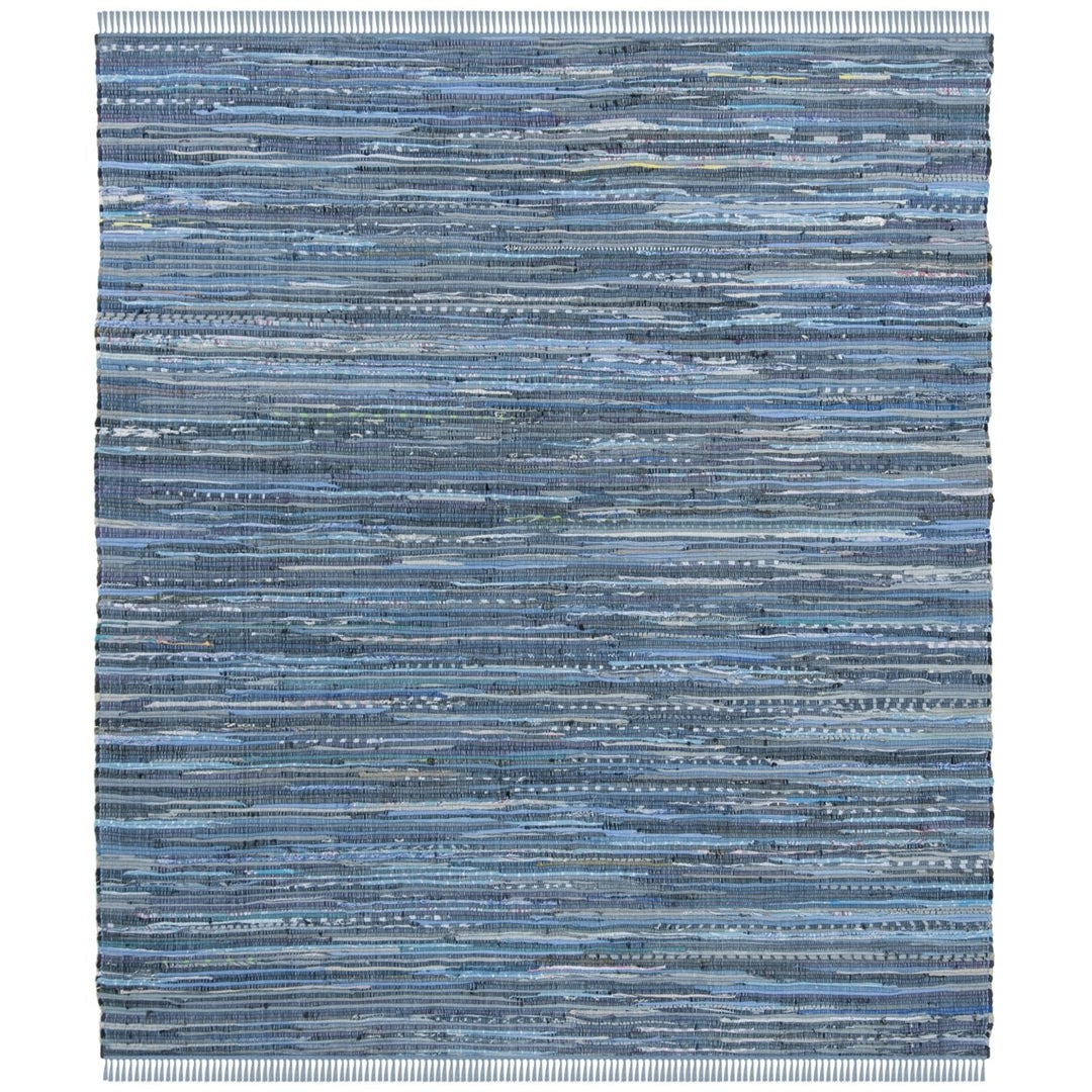 SAFAVIEH Rag Rug RAR127B Handwoven Blue / Multi Rug Image 1