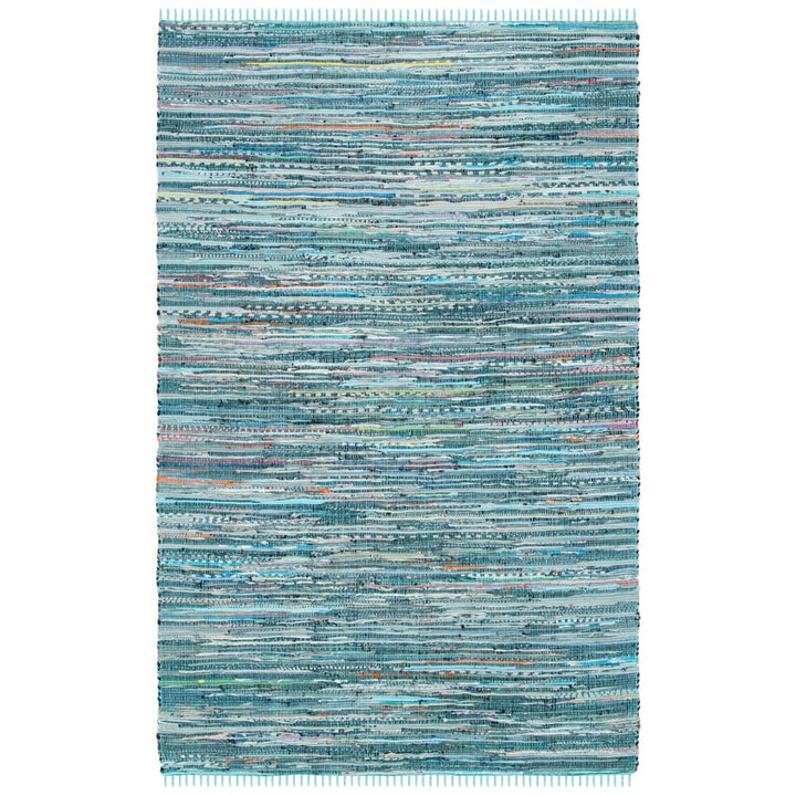 SAFAVIEH Rag Rug RAR127C Handwoven Turquoise / Multi Rug Image 5