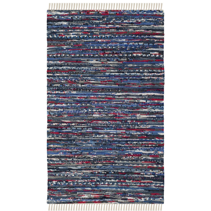 SAFAVIEH Rag Rug RAR128B Handwoven Blue / Multi Rug Image 1