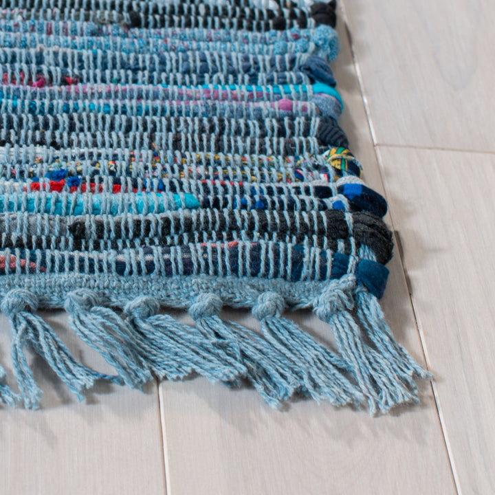 SAFAVIEH Rag Rug RAR127B Handwoven Blue / Multi Rug Image 10