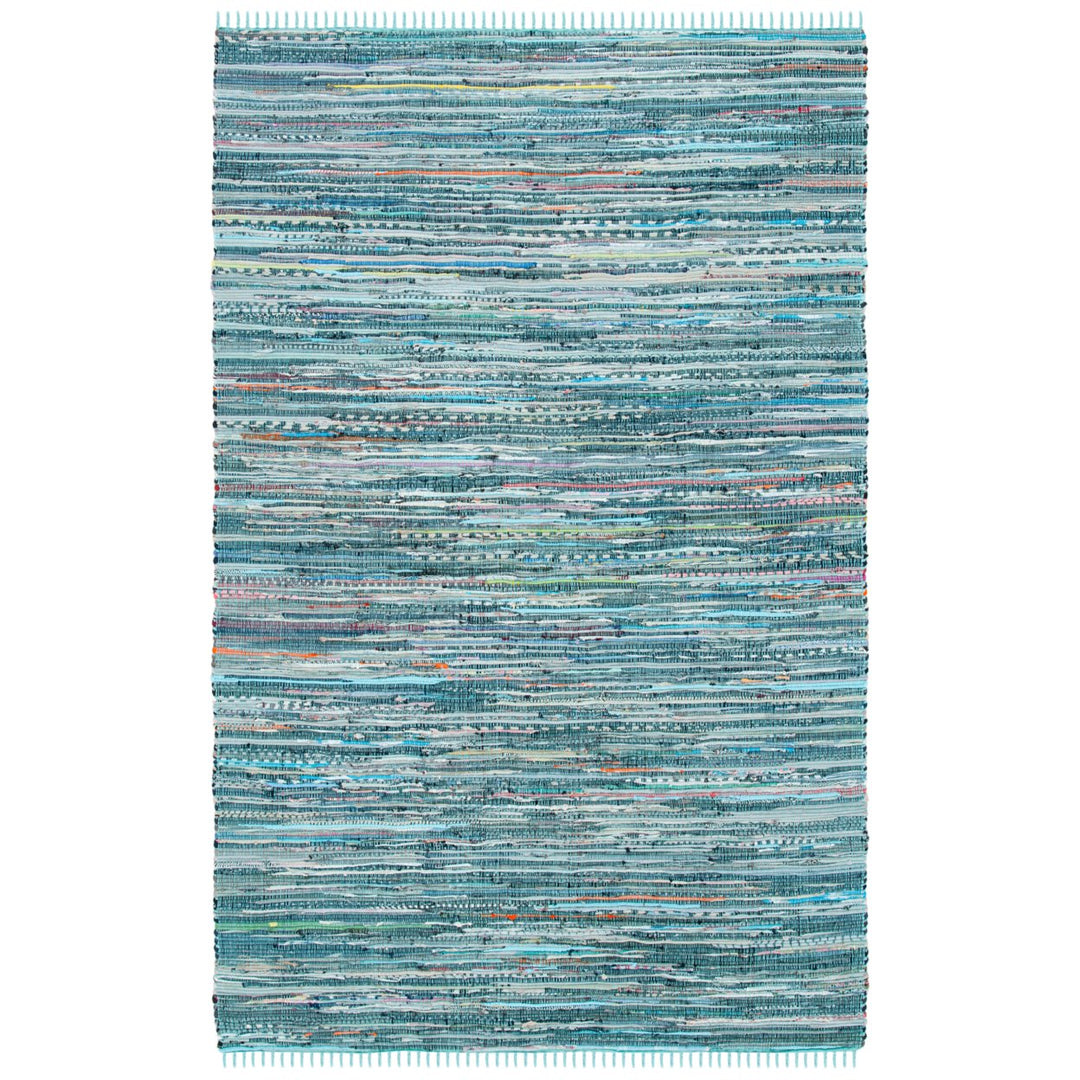 SAFAVIEH Rag Rug RAR127C Handwoven Turquoise / Multi Rug Image 8