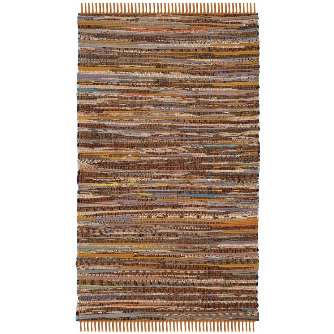 SAFAVIEH Rag Rug RAR127N Handwoven Gold / Multi Rug Image 1