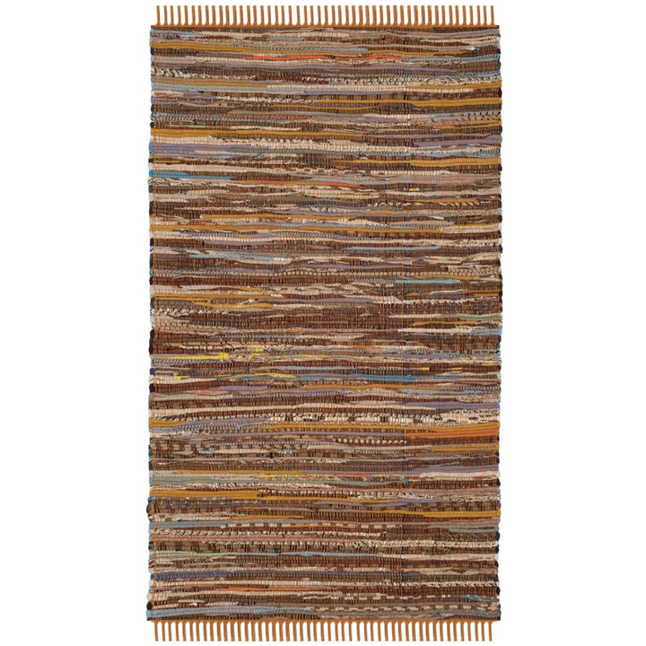 SAFAVIEH Rag Rug RAR127N Handwoven Gold / Multi Rug Image 1