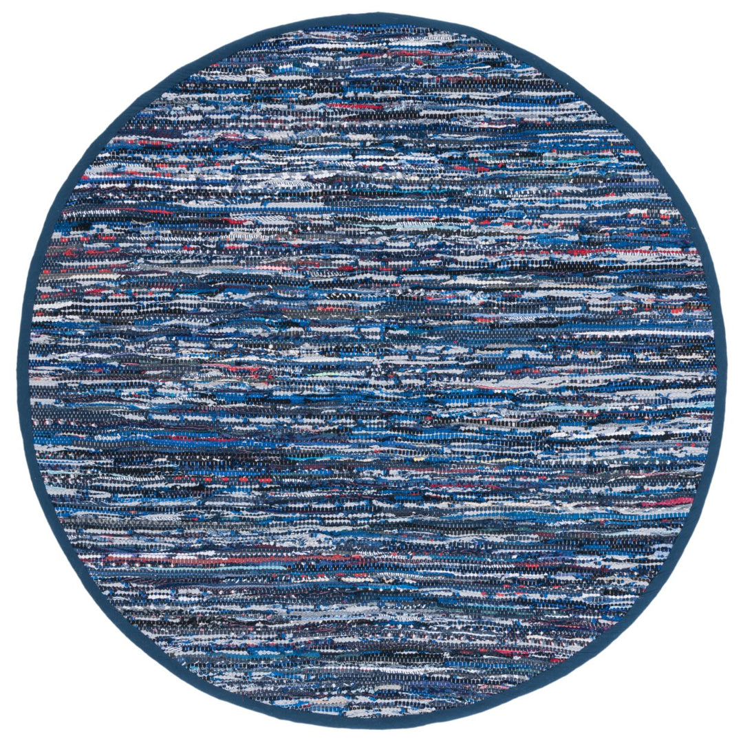 SAFAVIEH Rag Rug RAR128B Handwoven Blue / Multi Rug Image 1