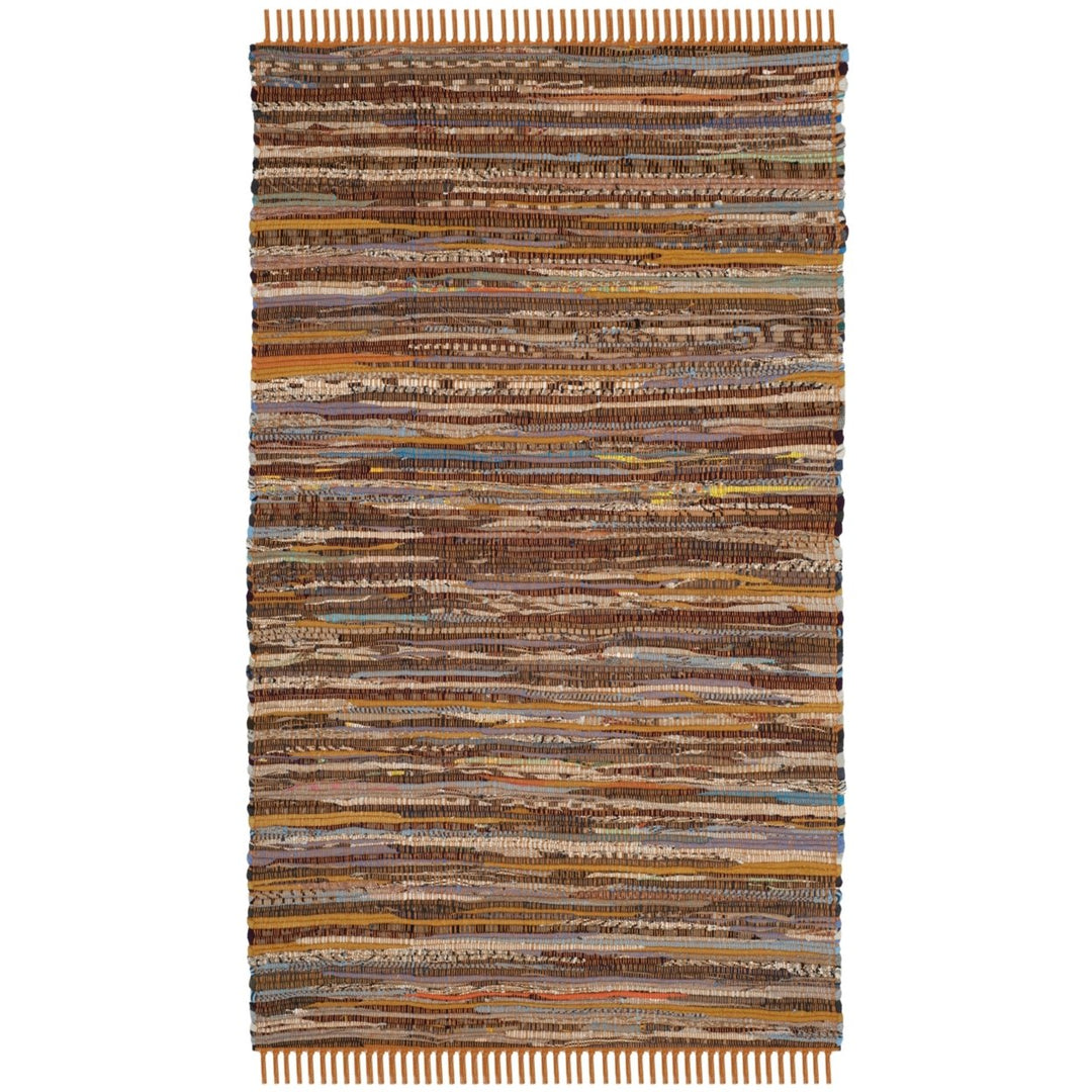 SAFAVIEH Rag Rug RAR127N Handwoven Gold / Multi Rug Image 1