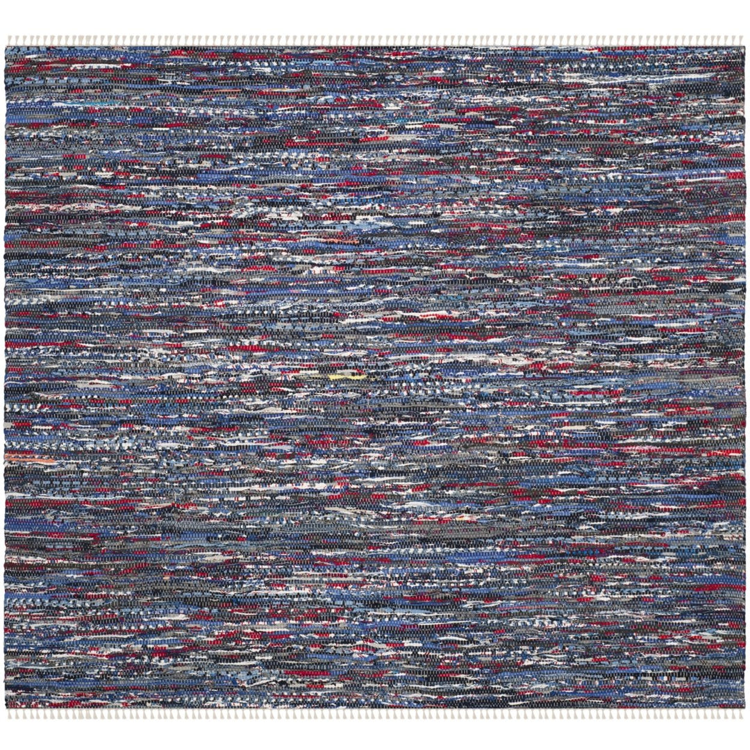 SAFAVIEH Rag Rug RAR128B Handwoven Blue / Multi Rug Image 1