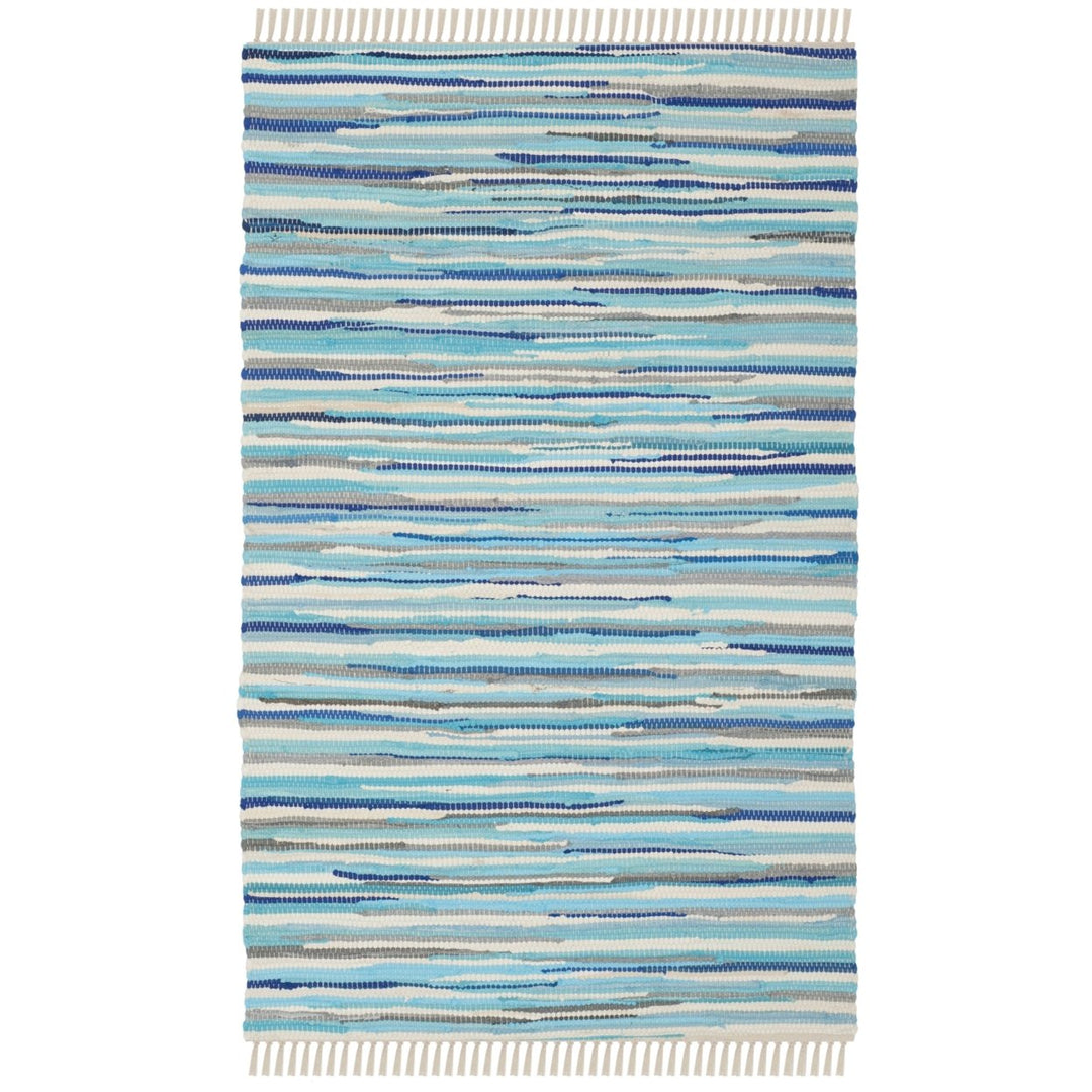 SAFAVIEH Rag Rug RAR129C Handwoven Turquoise / Multi Rug Image 1