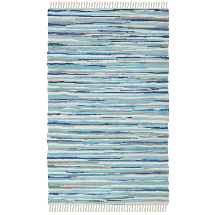 SAFAVIEH Rag Rug RAR129C Handwoven Turquoise / Multi Rug Image 1