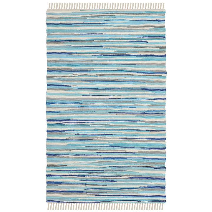 SAFAVIEH Rag Rug RAR129C Handwoven Turquoise / Multi Rug Image 1