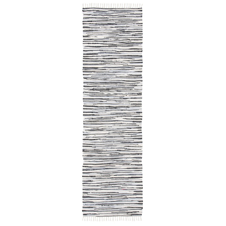 SAFAVIEH Rag Rug RAR129Q Handwoven Black / Multi Rug Image 1