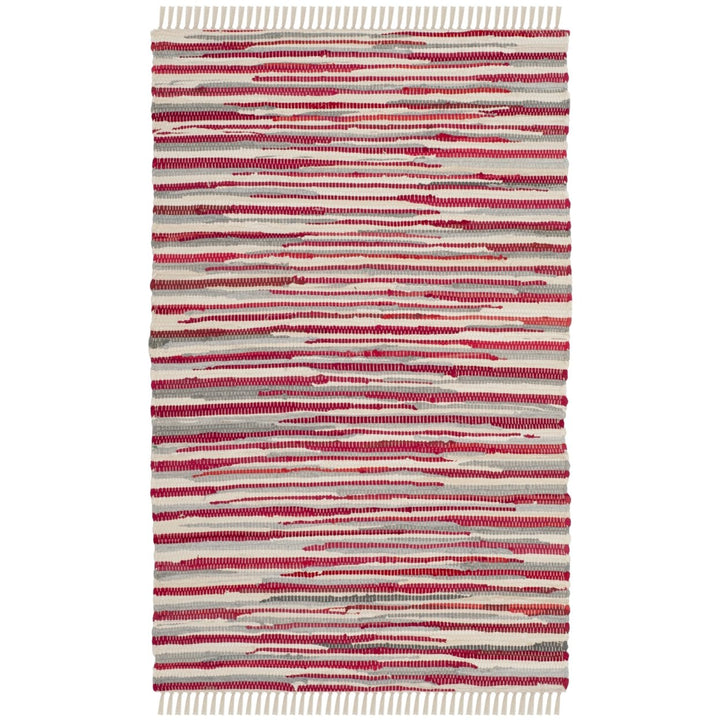 SAFAVIEH Rag Rug RAR129R Handwoven Red / Multi Rug Image 1