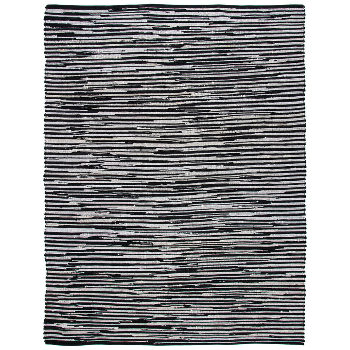 SAFAVIEH Rag Rug RAR130Q Handwoven Black / Multi Rug Image 1