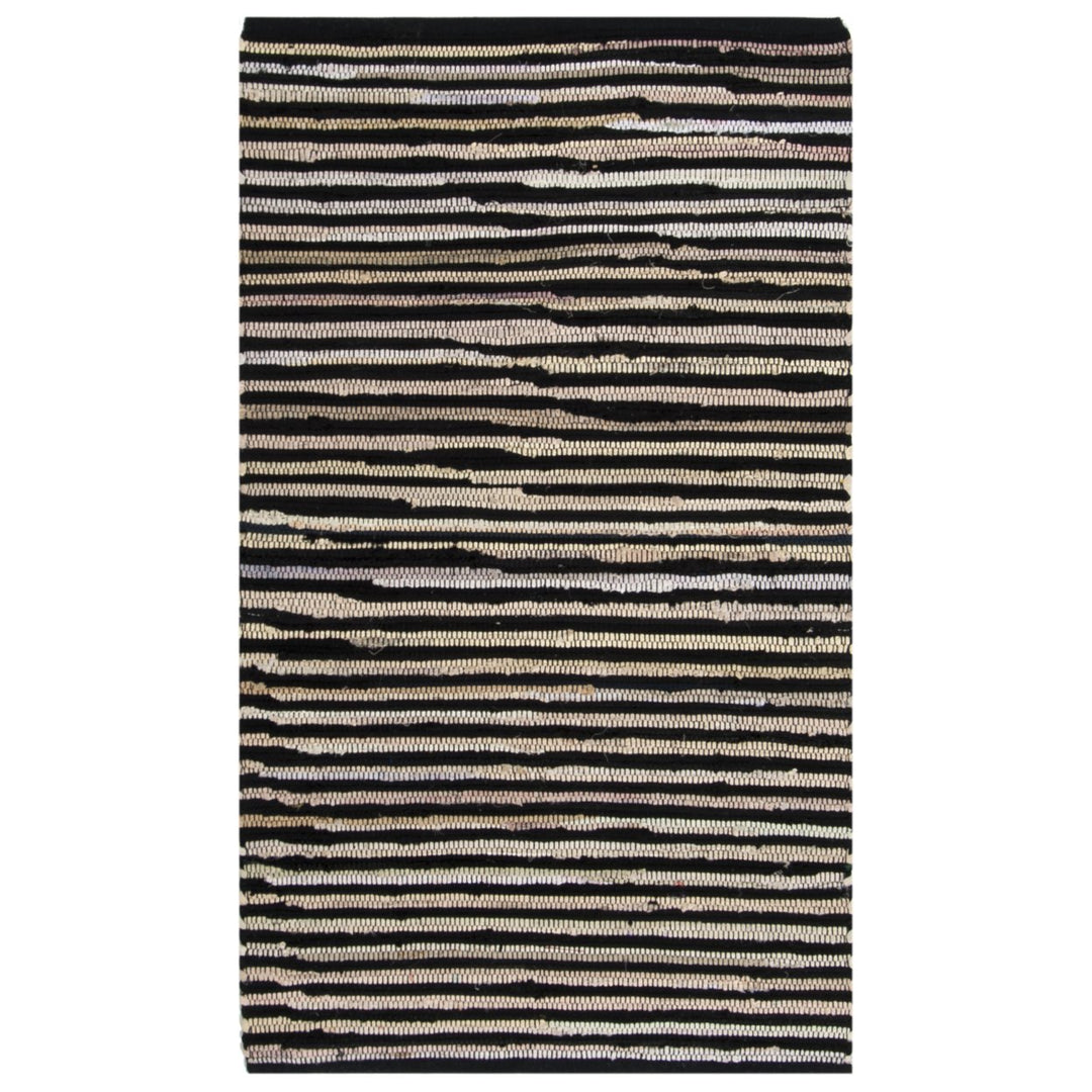 SAFAVIEH Rag Rug RAR130Q Handwoven Black / Multi Rug Image 2