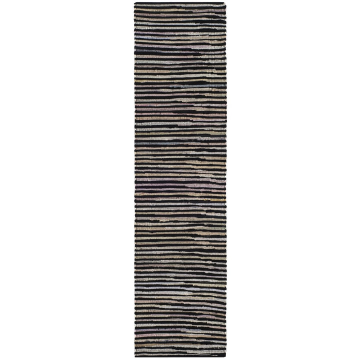 SAFAVIEH Rag Rug RAR130Q Handwoven Black / Multi Rug Image 3