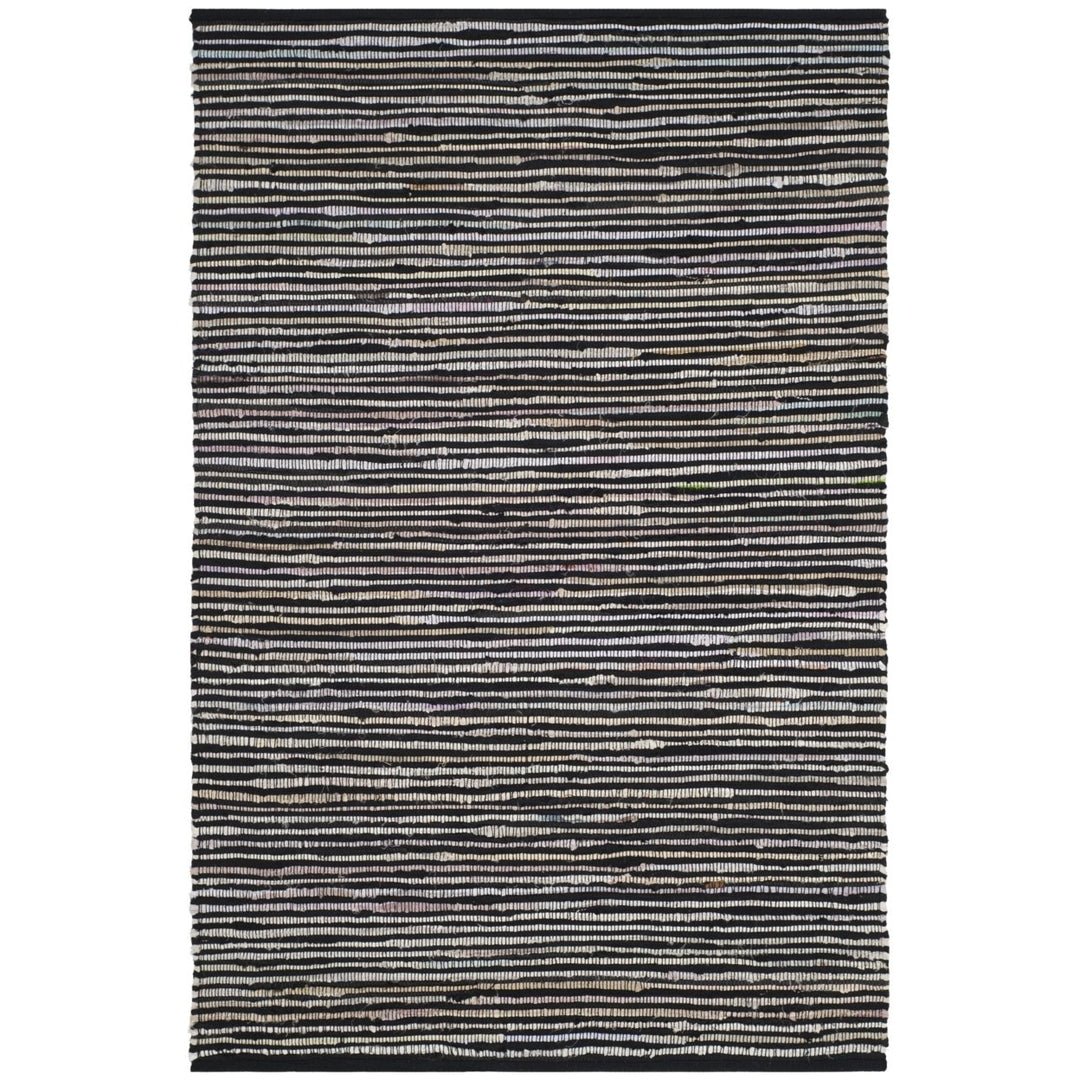 SAFAVIEH Rag Rug RAR130Q Handwoven Black / Multi Rug Image 4