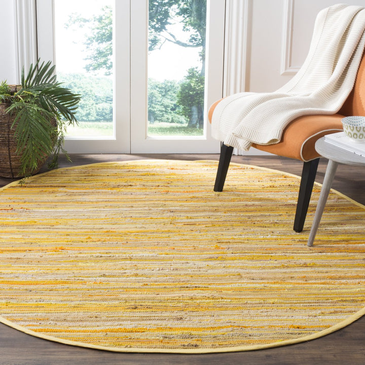 SAFAVIEH Rag Rug RAR130H Handwoven Yellow / Multi Rug Image 8