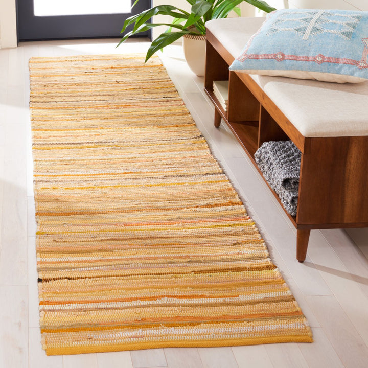 SAFAVIEH Rag Rug RAR130H Handwoven Yellow / Multi Rug Image 9