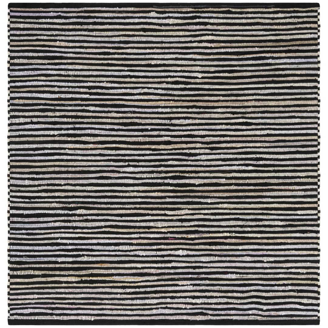 SAFAVIEH Rag Rug RAR130Q Handwoven Black / Multi Rug Image 1