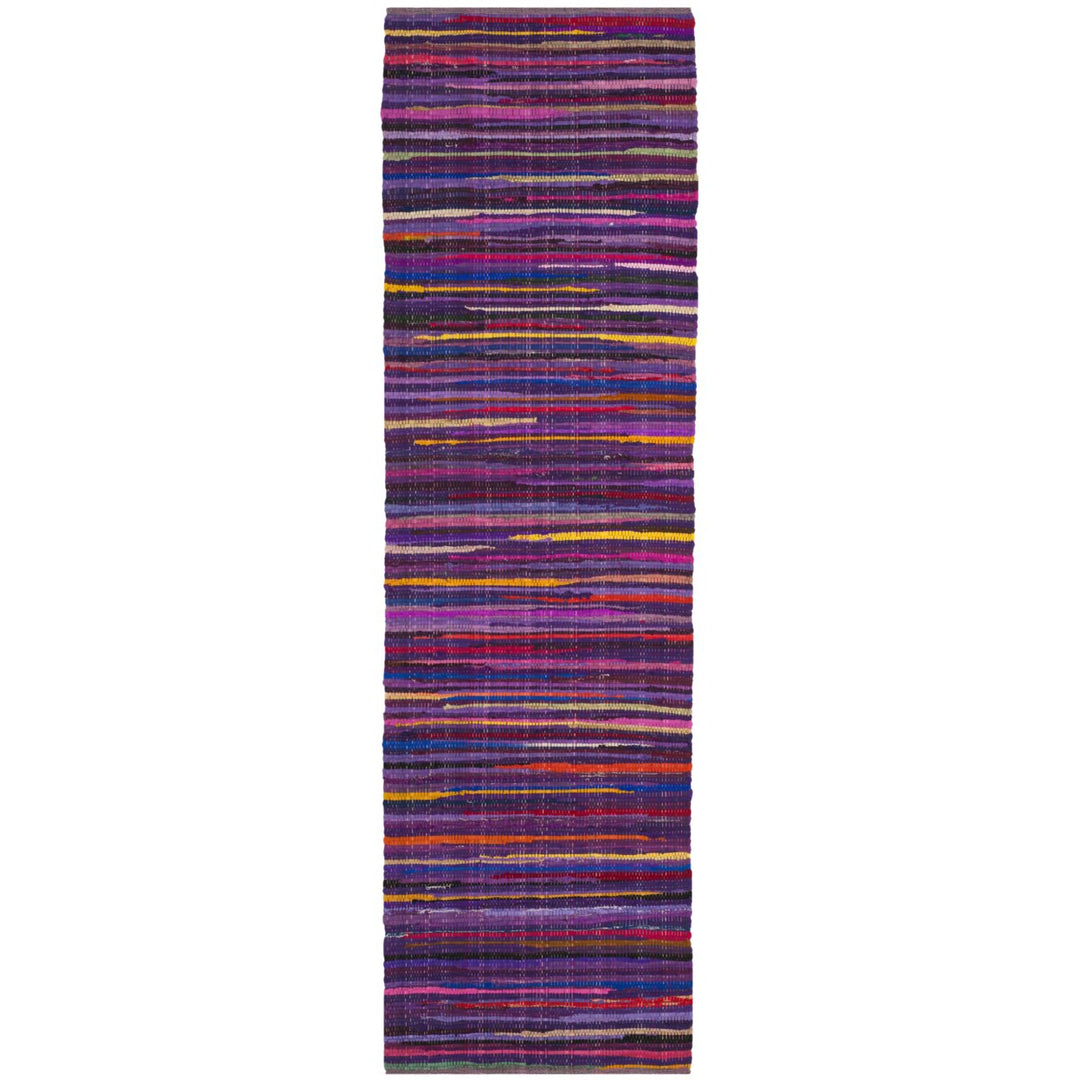 SAFAVIEH Rag Rug RAR240C Handwoven Purple / Multi Rug Image 1