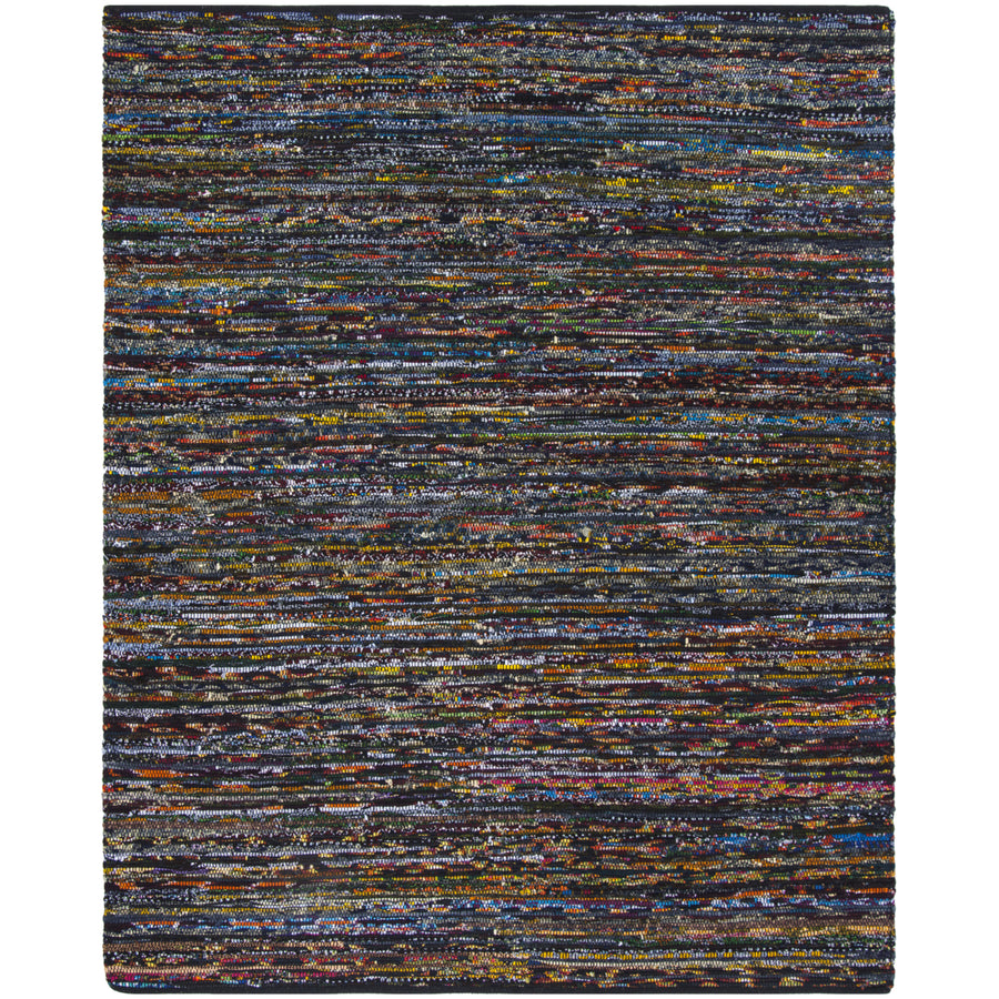 SAFAVIEH Rag Rug RAR250G Handwoven Black / Red Rug Image 1