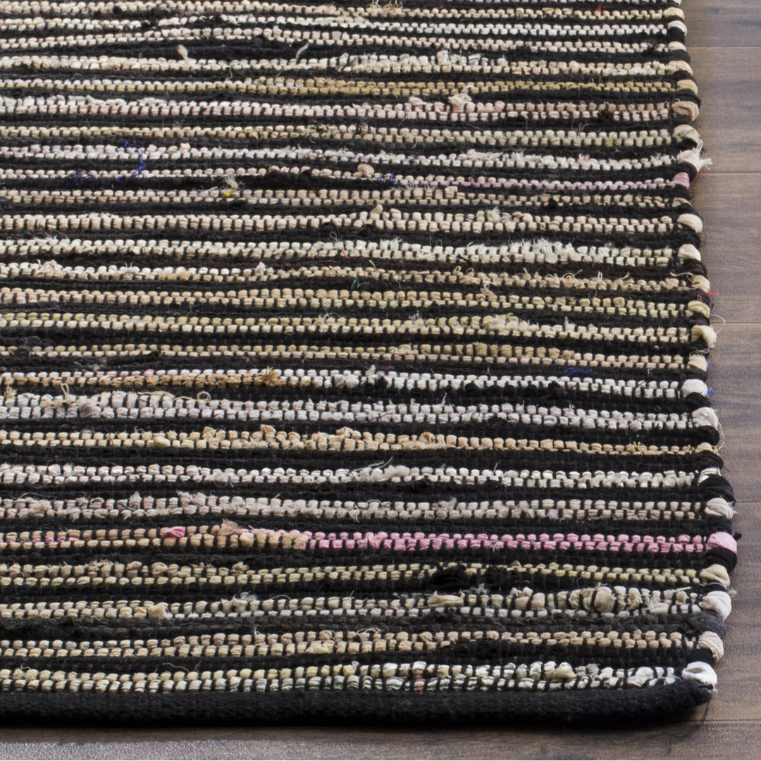 SAFAVIEH Rag Rug RAR130Q Handwoven Black / Multi Rug Image 10