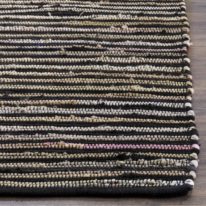 SAFAVIEH Rag Rug RAR130Q Handwoven Black / Multi Rug Image 10