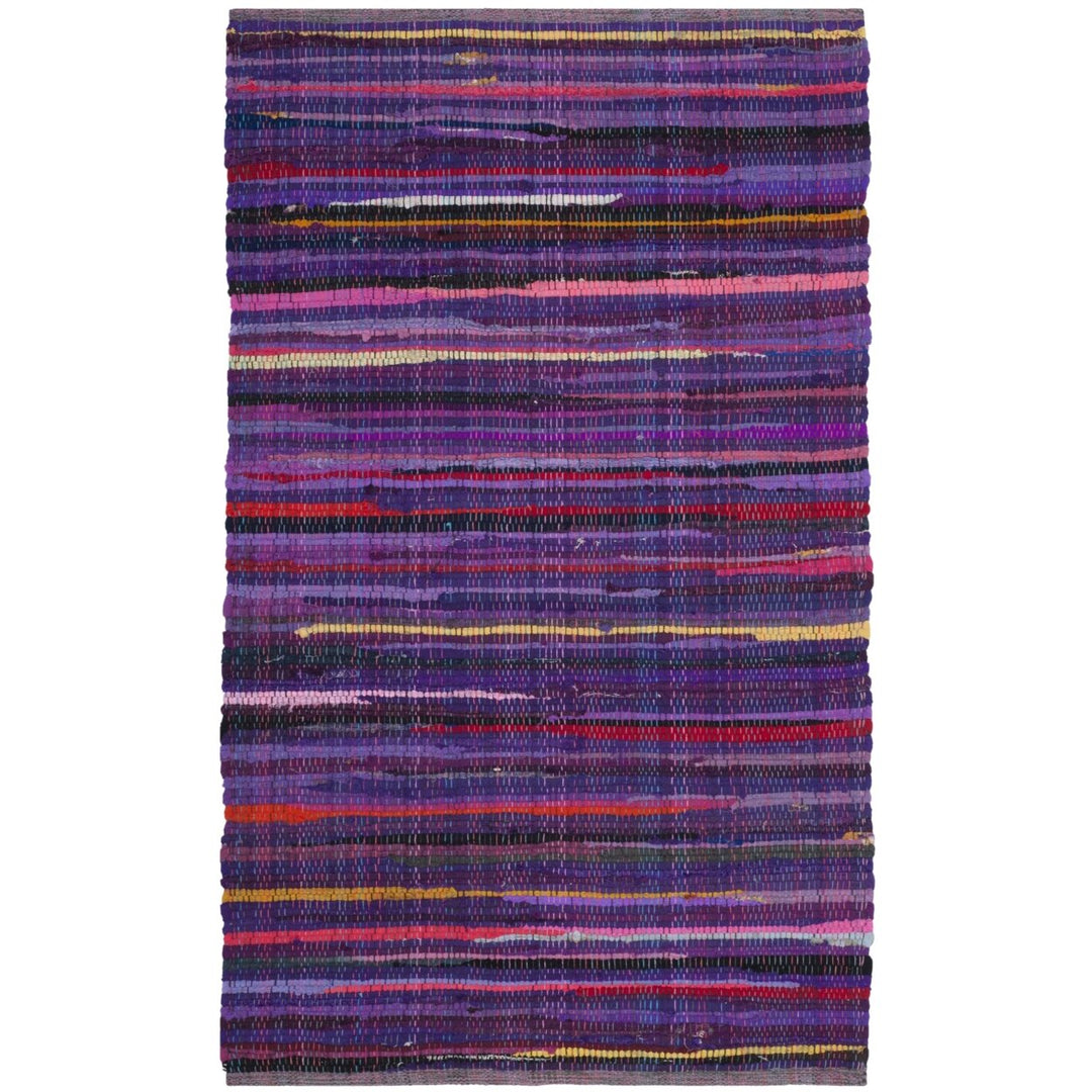 SAFAVIEH Rag Rug RAR240C Handwoven Purple / Multi Rug Image 1