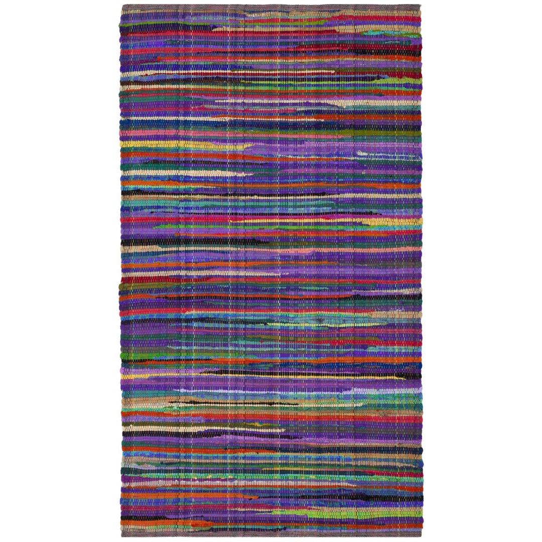 SAFAVIEH Rag Rug RAR240C Handwoven Purple / Multi Rug Image 1