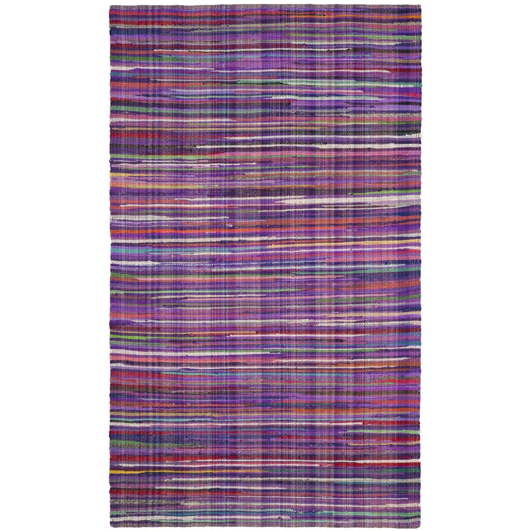 SAFAVIEH Rag Rug RAR240C Handwoven Purple / Multi Rug Image 1