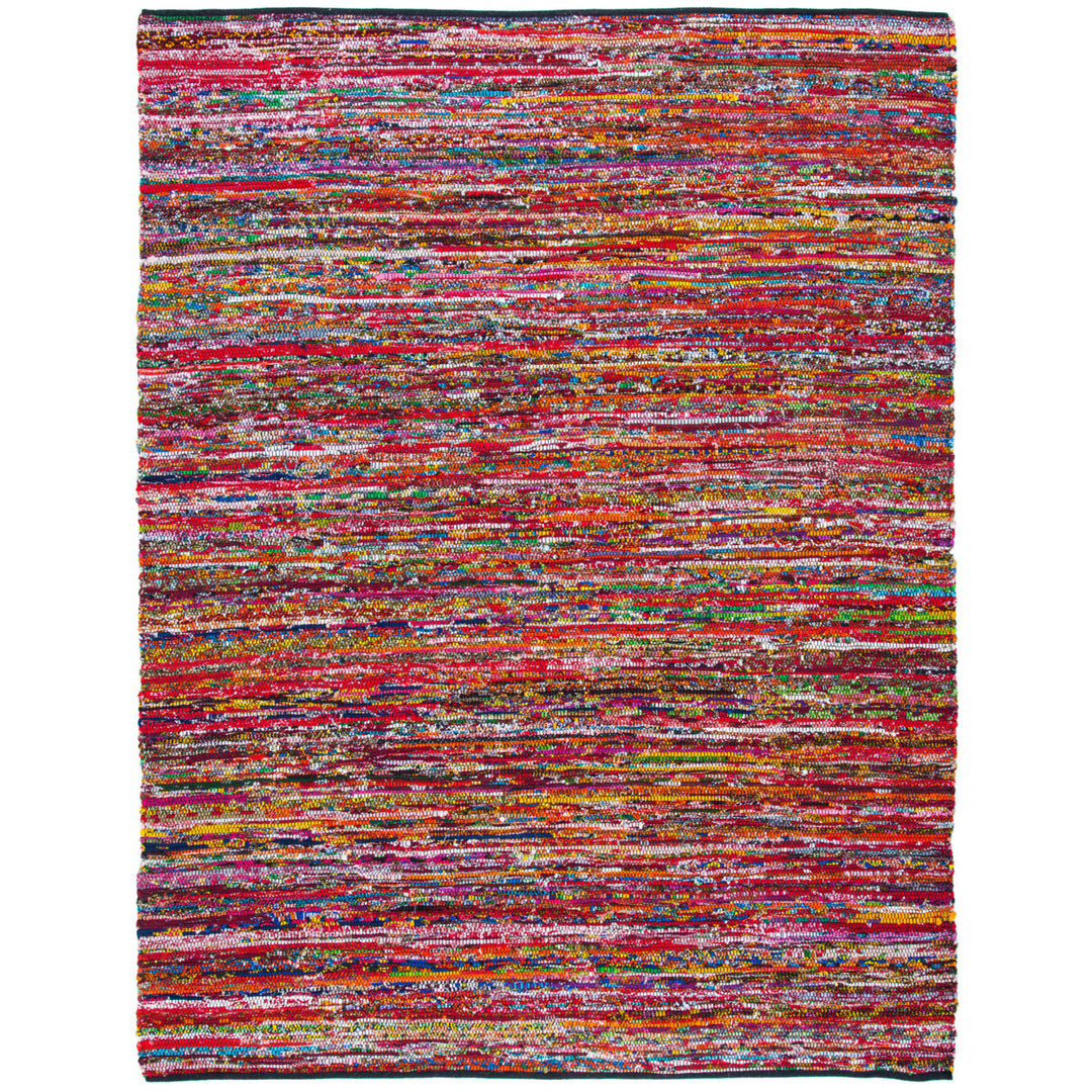 SAFAVIEH Rag Rug RAR250H Handwoven Fuchsia / Black Rug Image 1