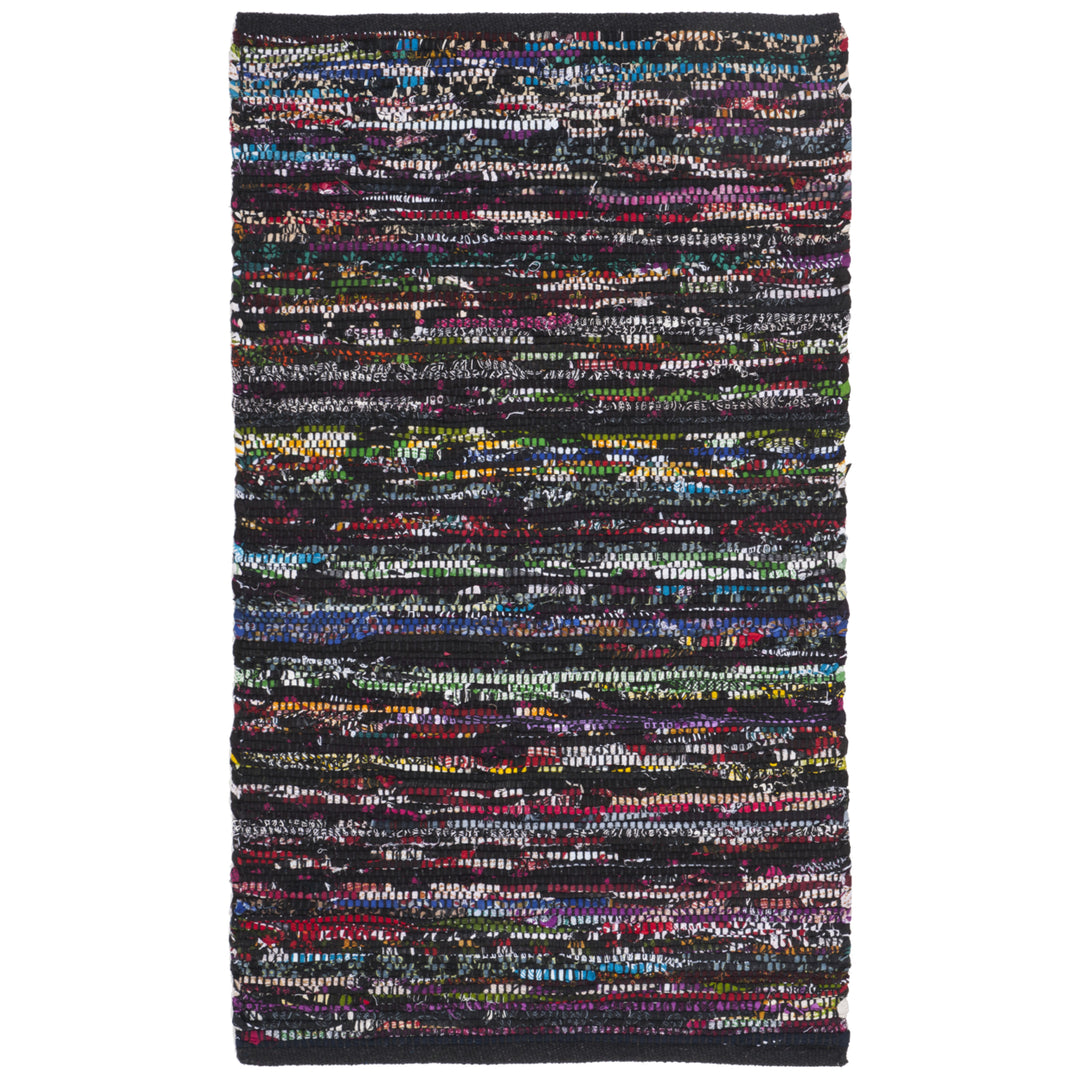 SAFAVIEH Rag Rug RAR250G Handwoven Black / Red Rug Image 8