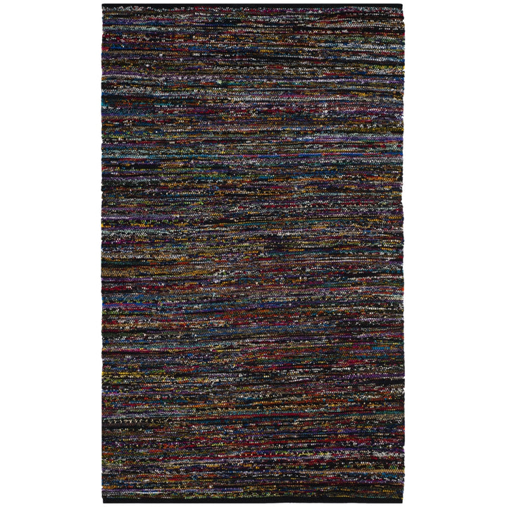 SAFAVIEH Rag Rug RAR250G Handwoven Black / Red Rug Image 9