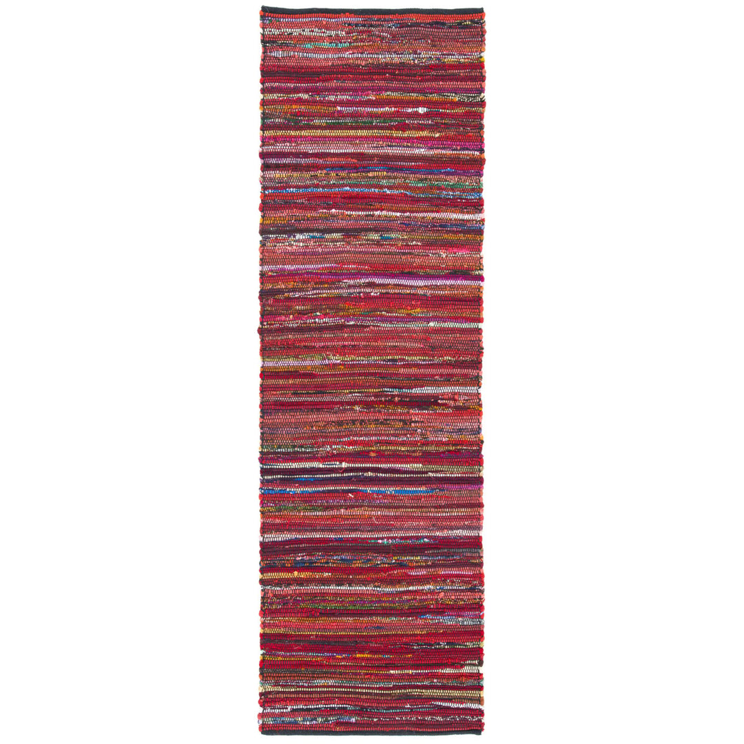 SAFAVIEH Rag Rug RAR250H Handwoven Fuchsia / Black Rug Image 3