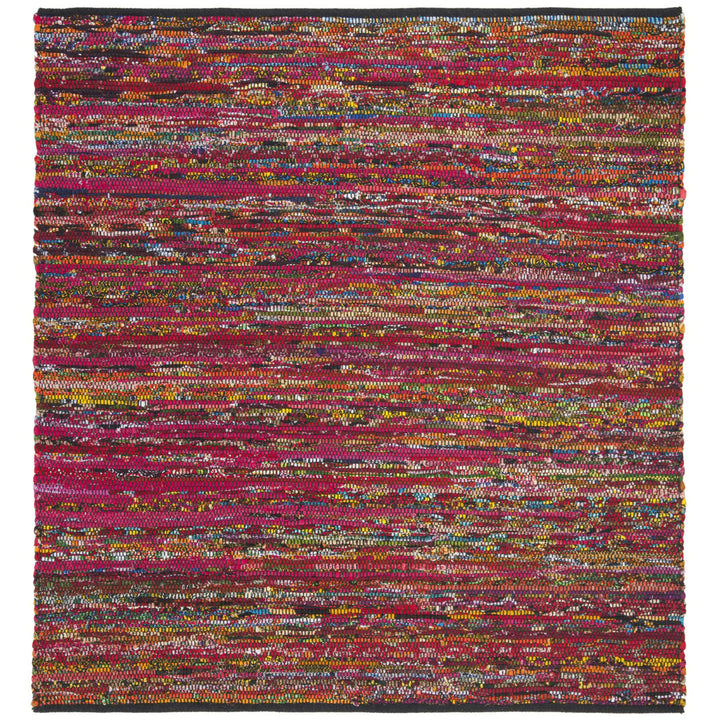 SAFAVIEH Rag Rug RAR250H Handwoven Fuchsia / Black Rug Image 4