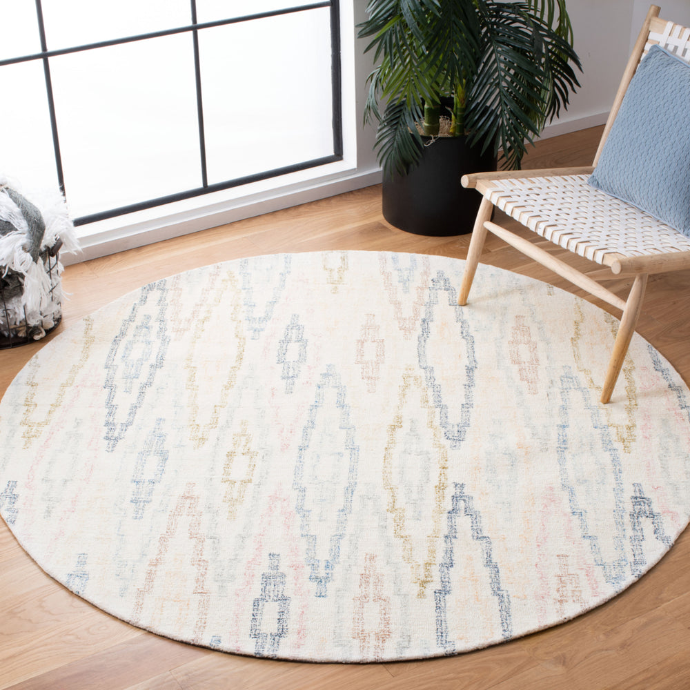 SAFAVIEH Rodeo Drive Collection RD101M Ivory / Blue Rug Image 2