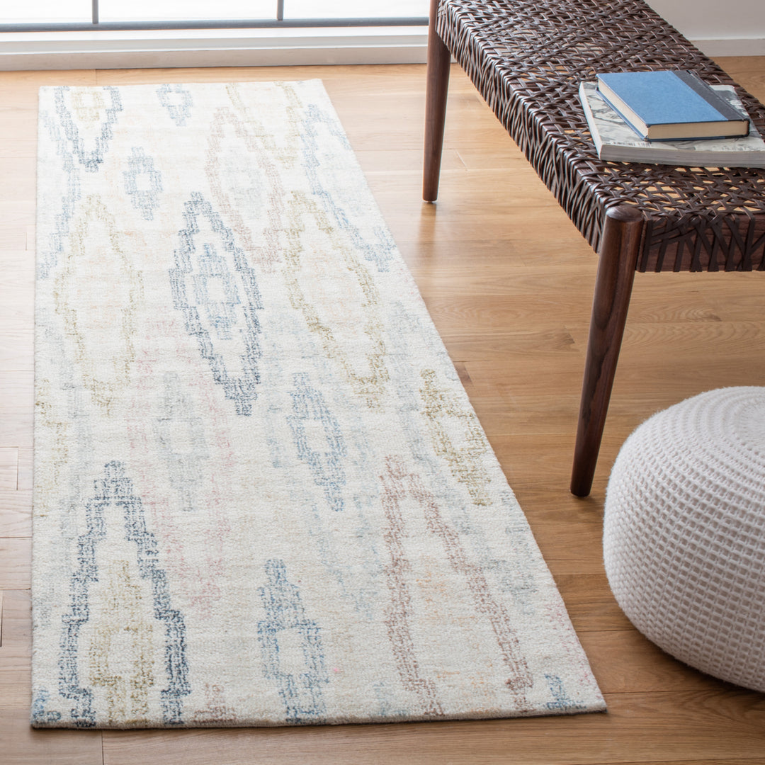 SAFAVIEH Rodeo Drive Collection RD101M Ivory / Blue Rug Image 3