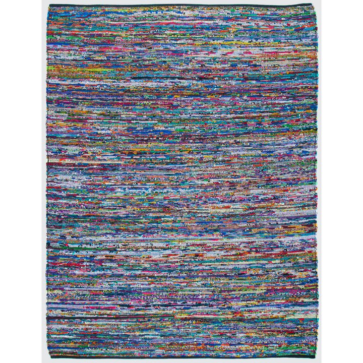 SAFAVIEH Rag Rug RAR250K Handwoven Turquoise / Black Rug Image 1